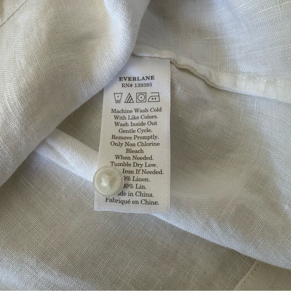 NWT Everlane The Sleeveless 100% Linen V Neck  Button Front Shirt Dress Size 4 - Picture 12 of 12